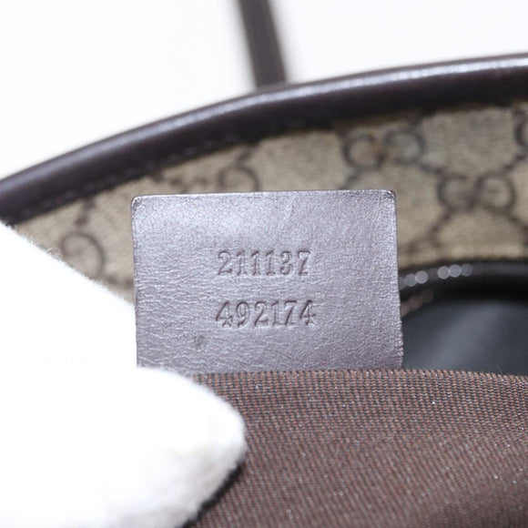 GUCCI GG Supreme Tote Bag PVC Beige 211137 Auth 134530
