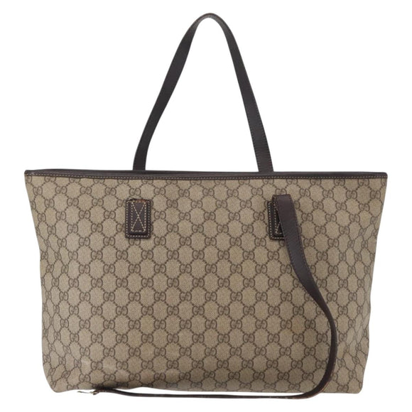 GUCCI GG Supreme Tote Bag PVC Beige 211137 Auth 134530