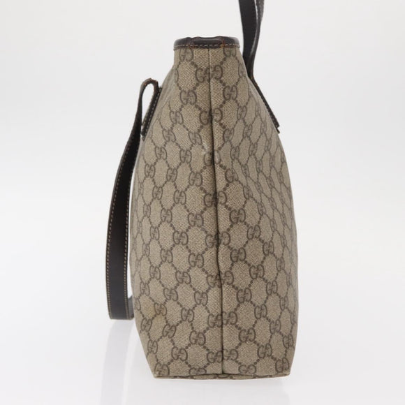 GUCCI GG Supreme Tote Bag PVC Beige 211137 Auth 134530