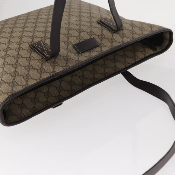 GUCCI GG Supreme Tote Bag PVC Beige 211137 Auth 134530