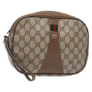 GUCCI GG Supreme Web Sherry Line Clutch Bag PVC Beige Gold 89 01 034 Auth 134532-1