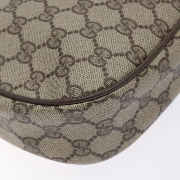 GUCCI GG Supreme Web Sherry Line Clutch Bag PVC Beige Gold 89 01 034 Auth 134532