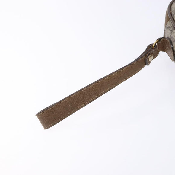 GUCCI GG Supreme Web Sherry Line Clutch Bag PVC Beige Gold 89 01 034 Auth 134532