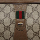 GUCCI GG Supreme Web Sherry Line Clutch Bag PVC Beige Gold 89 01 034 Auth 134532-13