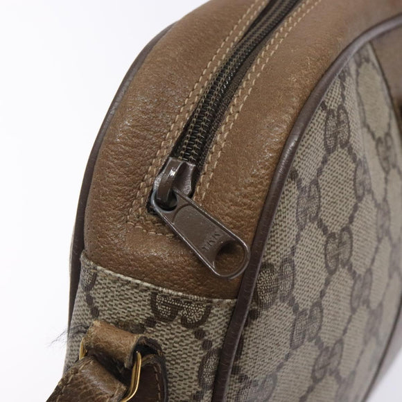 GUCCI GG Supreme Web Sherry Line Clutch Bag PVC Beige Gold 89 01 034 Auth 134532