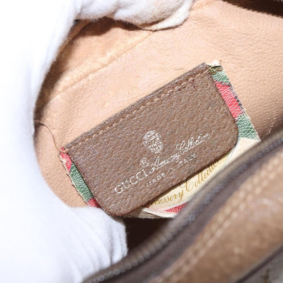 GUCCI GG Supreme Web Sherry Line Clutch Bag PVC Beige Gold 89 01 034 Auth 134532