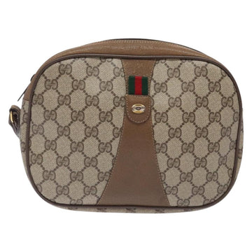 GUCCI GG Supreme Web Sherry Line Clutch Bag PVC Beige Gold 89 01 034 Auth 134532 - 0