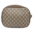 GUCCI GG Supreme Web Sherry Line Clutch Bag PVC Beige Gold 89 01 034 Auth 134532-3