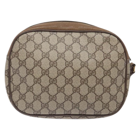 GUCCI GG Supreme Web Sherry Line Clutch Bag PVC Beige Gold 89 01 034 Auth 134532