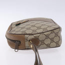 GUCCI GG Supreme Web Sherry Line Clutch Bag PVC Beige Gold 89 01 034 Auth 134532-5