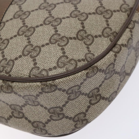 GUCCI GG Supreme Web Sherry Line Clutch Bag PVC Beige Gold 89 01 034 Auth 134532