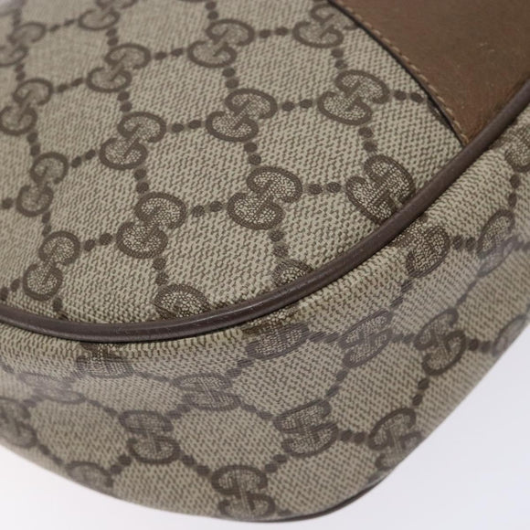 GUCCI GG Supreme Web Sherry Line Clutch Bag PVC Beige Gold 89 01 034 Auth 134532