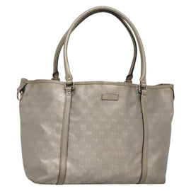 GUCCI GG implementation Tote Bag Silver 197953 Auth 134533