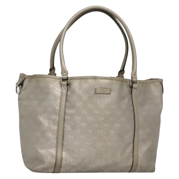 GUCCI GG implementation Tote Bag Silver 197953 Auth 134533