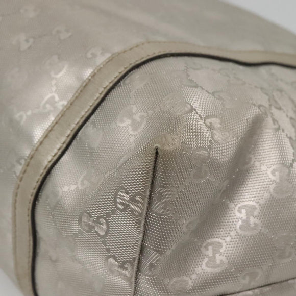 GUCCI GG implementation Tote Bag Silver 197953 Auth 134533