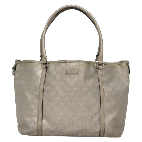 GUCCI GG implementation Tote Bag Silver 197953 Auth 134533