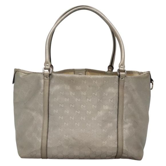 GUCCI GG implementation Tote Bag Silver 197953 Auth 134533