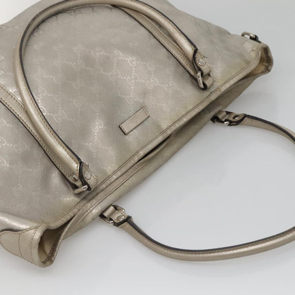 GUCCI GG implementation Tote Bag Silver 197953 Auth 134533