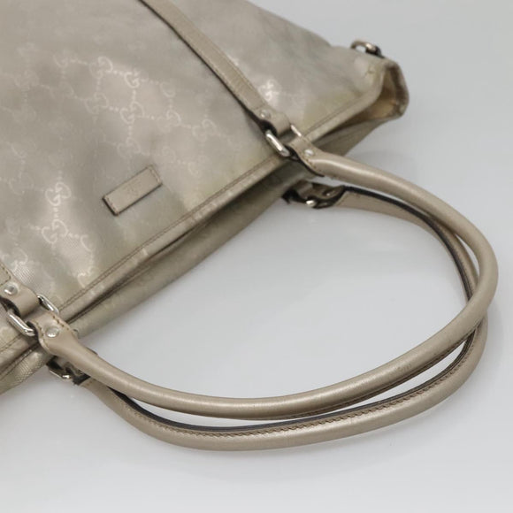 GUCCI GG implementation Tote Bag Silver 197953 Auth 134533