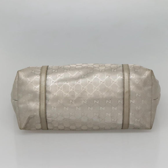 GUCCI GG implementation Tote Bag Silver 197953 Auth 134533