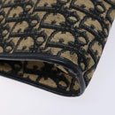 Christian Dior Trotter Canvas Shoulder Bag Navy Gold Auth 134568-11
