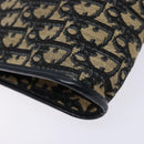Christian Dior Trotter Canvas Shoulder Bag Navy Gold Auth 134568-13