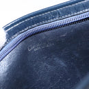 Christian Dior Trotter Canvas Shoulder Bag Navy Gold Auth 134568-16