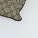 GUCCI GG Supreme Shoulder Bag PVC Leather Beige Silver 141198 Auth 134571-14