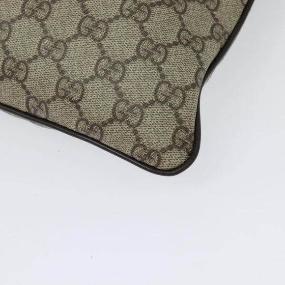 GUCCI GG Supreme Shoulder Bag PVC Leather Beige Silver 141198 Auth 134571