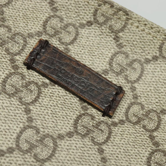 GUCCI GG Supreme Shoulder Bag PVC Leather Beige Silver 141198 Auth 134571