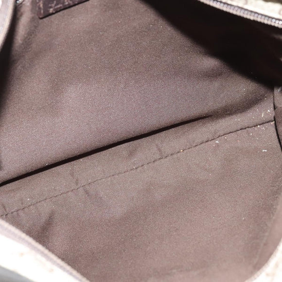 GUCCI GG Supreme Shoulder Bag PVC Leather Beige Silver 141198 Auth 134571