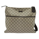 GUCCI GG Supreme Shoulder Bag PVC Leather Beige Silver 141198 Auth 134571-13