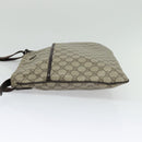GUCCI GG Supreme Shoulder Bag PVC Leather Beige Silver 141198 Auth 134571-3