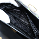 PRADA Shoulder Bag Leather Black Gold Auth 134572V-23