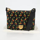 PRADA Shoulder Bag Leather Black Gold Auth 134572V-12