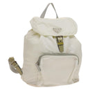 PRADA Backpack Nylon White Silver Auth 134573-1