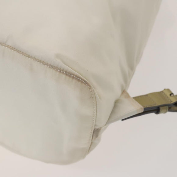 PRADA Backpack Nylon White Silver Auth 134573