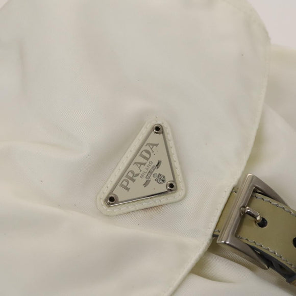 PRADA Backpack Nylon White Silver Auth 134573