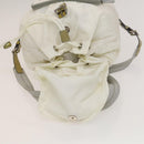 PRADA Backpack Nylon White Silver Auth 134573-9