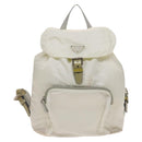 PRADA Backpack Nylon White Silver Auth 134573-13