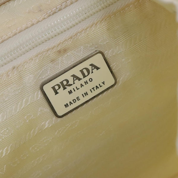 PRADA Backpack Nylon White Silver Auth 134573