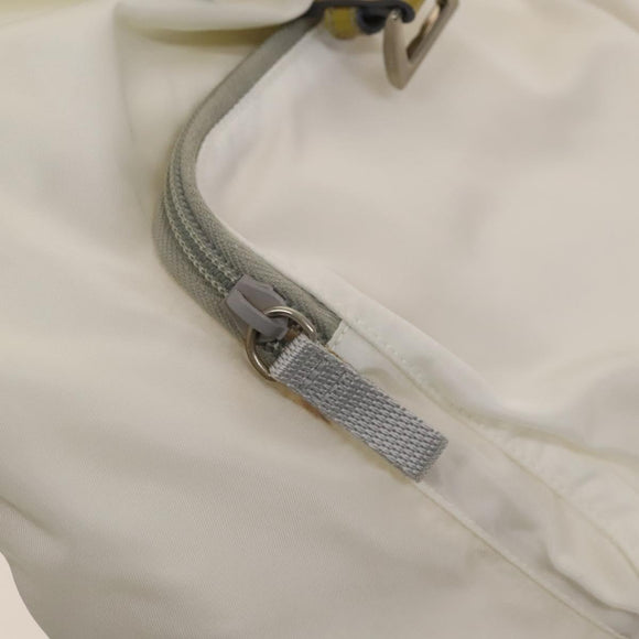 PRADA Backpack Nylon White Silver Auth 134573