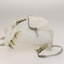 PRADA Backpack Nylon White Silver Auth 134573-3