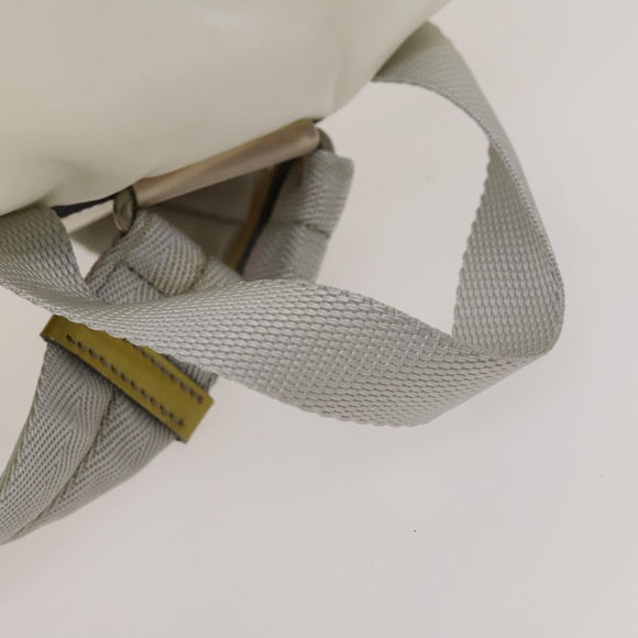 PRADA Backpack Nylon White Silver Auth 134573