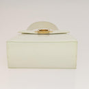 Salvatore Ferragamo Gancini Hand Bag Leather 2way White Gold Auth 134575-5