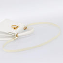 Salvatore Ferragamo Gancini Hand Bag Leather 2way White Gold Auth 134575-9
