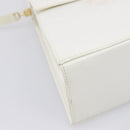 Salvatore Ferragamo Gancini Hand Bag Leather 2way White Gold Auth 134575-18