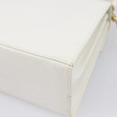 Salvatore Ferragamo Gancini Hand Bag Leather 2way White Gold Auth 134575-10