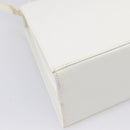 Salvatore Ferragamo Gancini Hand Bag Leather 2way White Gold Auth 134575-11