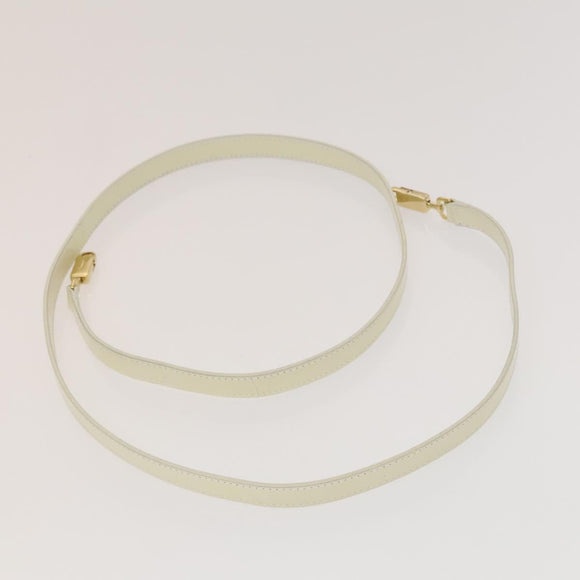 Salvatore Ferragamo Gancini Hand Bag Leather 2way White Gold Auth 134575